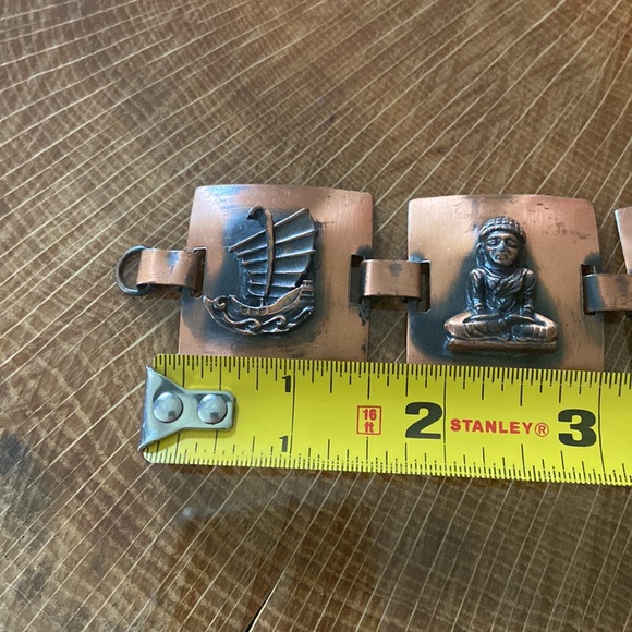 Vintage copper Buddha link bracelet - Picture 6 of 6